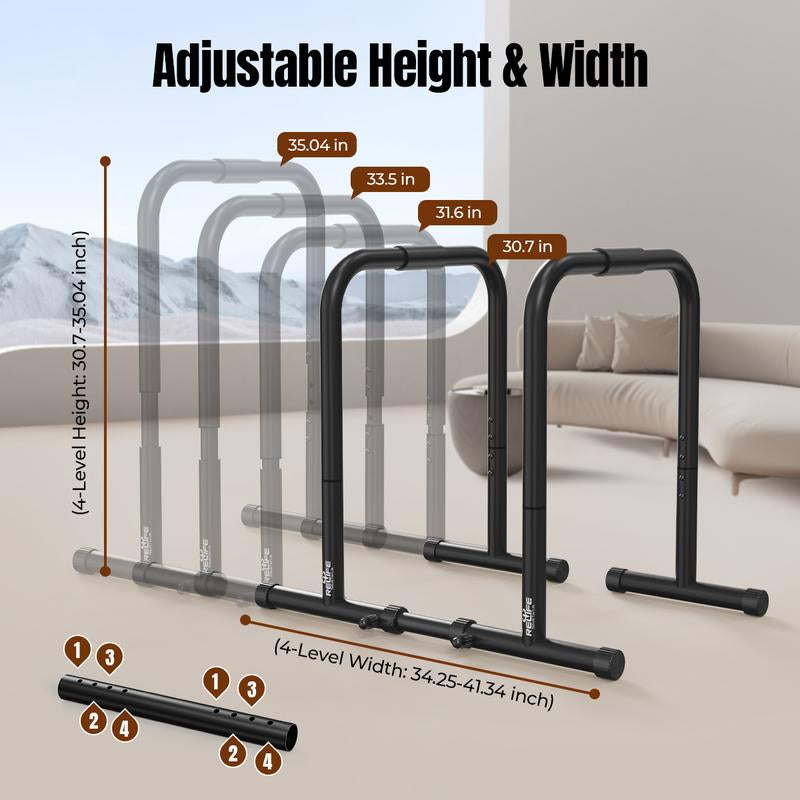 RELIFE REBUILD YOUR LIFE Multi-Function Dip Bar Station Calisthenics Dip Station Heavy Duty Dip Stands Exercise Stabilizer Parallette Push up Stands