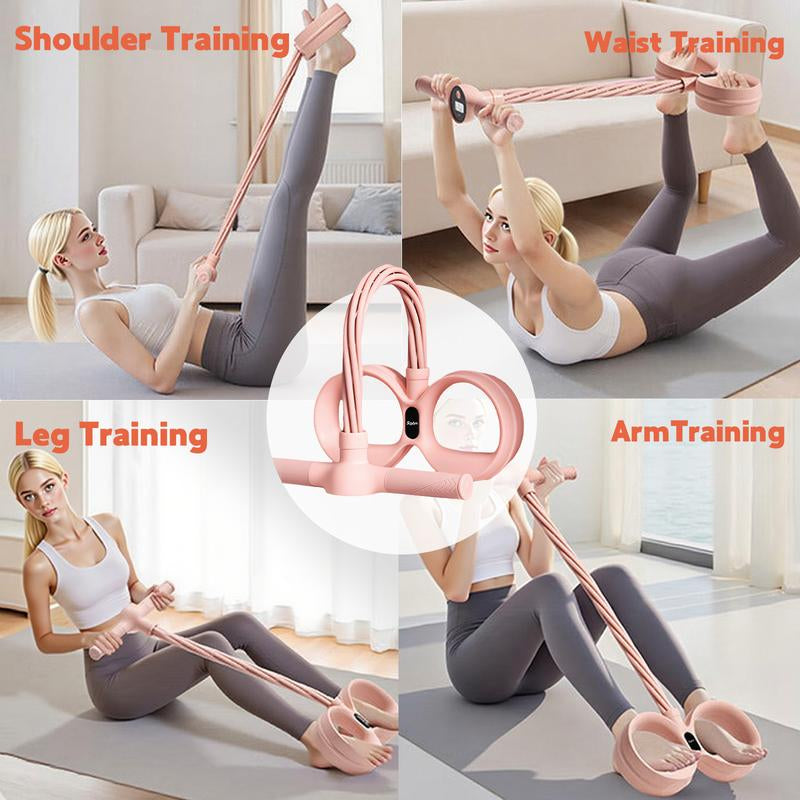 Soulyis Smart Foot Pedal Puller, 6-Tube Elastic Resistance Band, Natural Latex Resistance Rope, Suitable for Abdomen/Waist/Arm/Leg Stretching and Shaping Training, Pilates Equipment, Yoga Equipment, Fitness Shaping, Holiday Gift