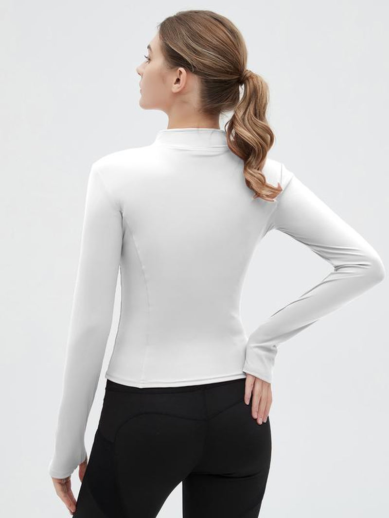 Women'S Workout Yoga Jacket Full Zip Running Track Jacket Long Sleeve Yoga Shirt Women Zip Fitness Yoga Shirt Winter Warm Gym Top Activewear Running Coats Yoga Shirt Woman