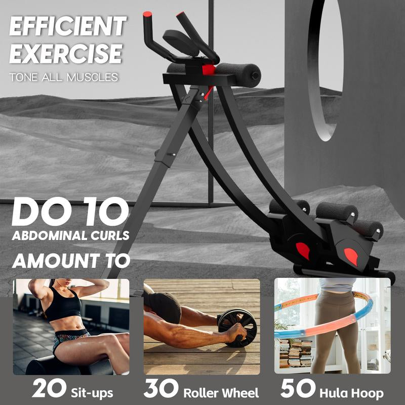 Ab Machine, Workout Equipment for Home Gym Strength Training, Ab Workout Equipment, AB Machine for Stomach Workout, Foldable Abdominal Trainer for Men and Women Exercise