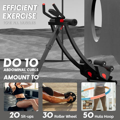 Ab Machine, Workout Equipment for Home Gym Strength Training, Ab Workout Equipment, AB Machine for Stomach Workout, Foldable Abdominal Trainer for Men and Women Exercise