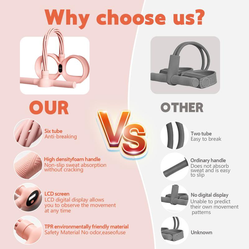 Soulyis Smart Foot Pedal Puller, 6-Tube Elastic Resistance Band, Natural Latex Resistance Rope, Suitable for Abdomen/Waist/Arm/Leg Stretching and Shaping Training, Pilates Equipment, Yoga Equipment, Fitness Shaping, Holiday Gift