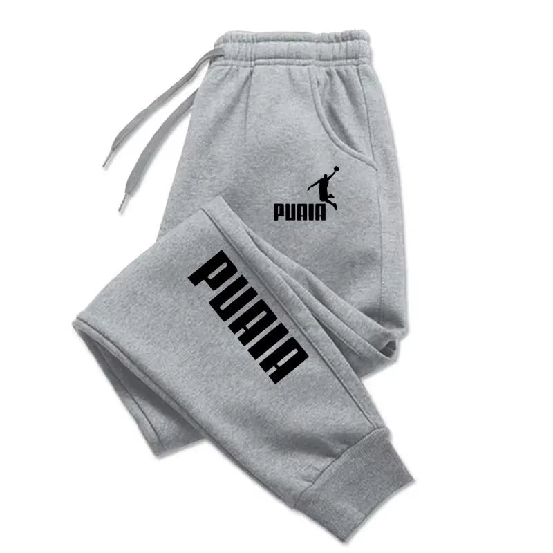 PUAIA Print Men'S Pants Autumn/Winter New Sport Jogging Trousers Fitness Loose Fit Clothing Solid Color Outfit Streetwear Pants