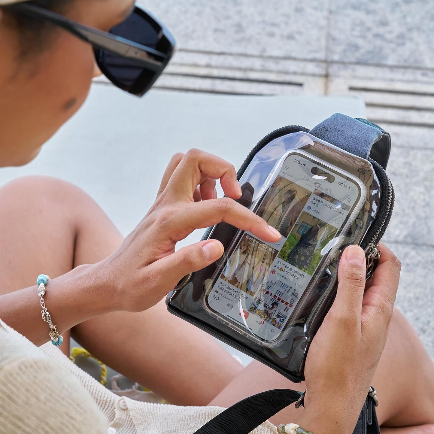 Sling Bag for Women Touchscreen Small Crossbody Cell Phone Purse Fanny Pack