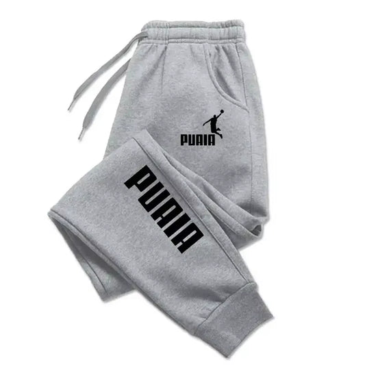 PUAIA Print Men'S Pants Autumn/Winter New Sport Jogging Trousers Fitness Loose Fit Clothing Solid Color Outfit Streetwear Pants