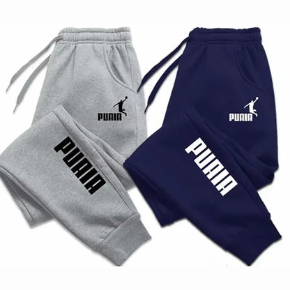 PUAIA Print Men'S Pants Autumn/Winter New Sport Jogging Trousers Fitness Loose Fit Clothing Solid Color Outfit Streetwear Pants